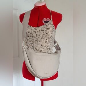 NWOT NEW July Everyday Crescent Bag Taupe Khaki Cotton Sling Crossbody Travel